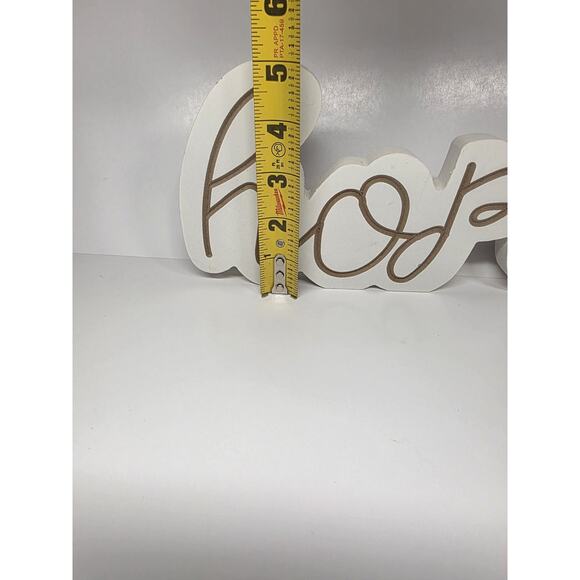 Rustic Wood Hope Sign for Home Decor, Decorative Wooden Cutout Word Decor - Picture 4 of 4